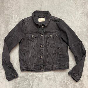 We The Free Black Denim Jacket Women's Size Medium